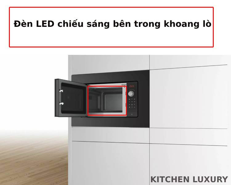 Đèn led bên trong khoang lò vi sóng bosch