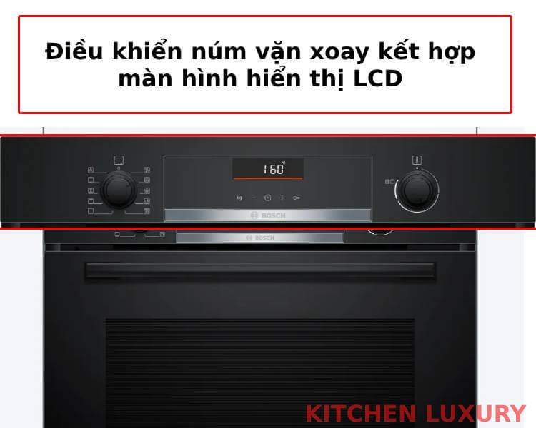 Điều khiển núm vặn và màn hình LCD của lò nướng bosch