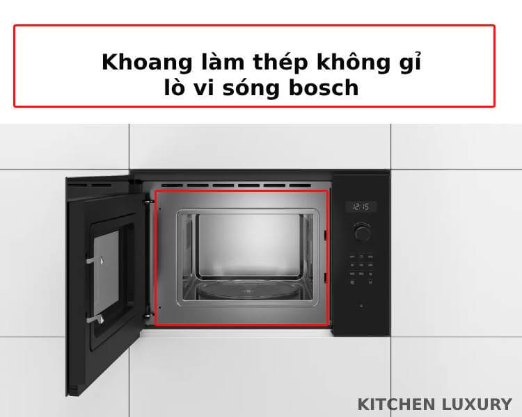 Khoang làm thép không gỉ lò vi sóng bosch