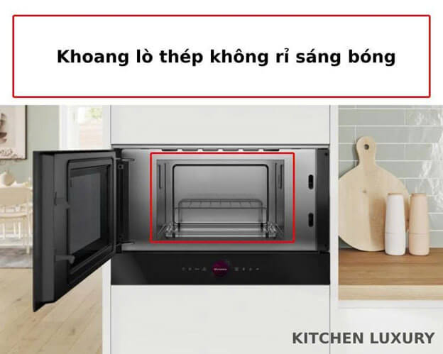 Khoang lò vi sóng bosch series 8 làm thép không gỉ