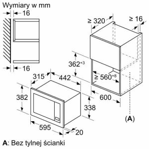 Kích thước lắp đặt lò vi sóng Bosch BFL623MS3