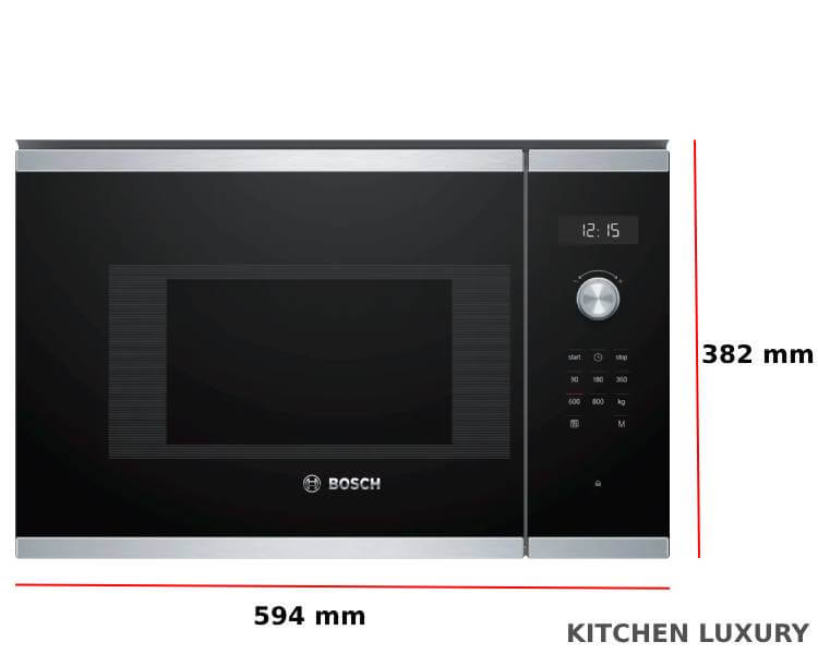 Kích thước tổng quan lò vi sóng Bosch BFL524MS0