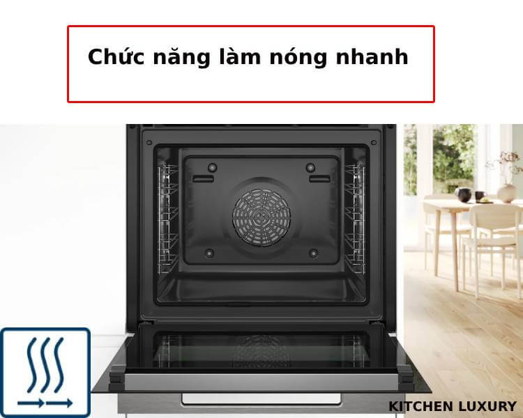 Làm nóng nhanh Rapid heating của lò nướng kèm hấp Bosch