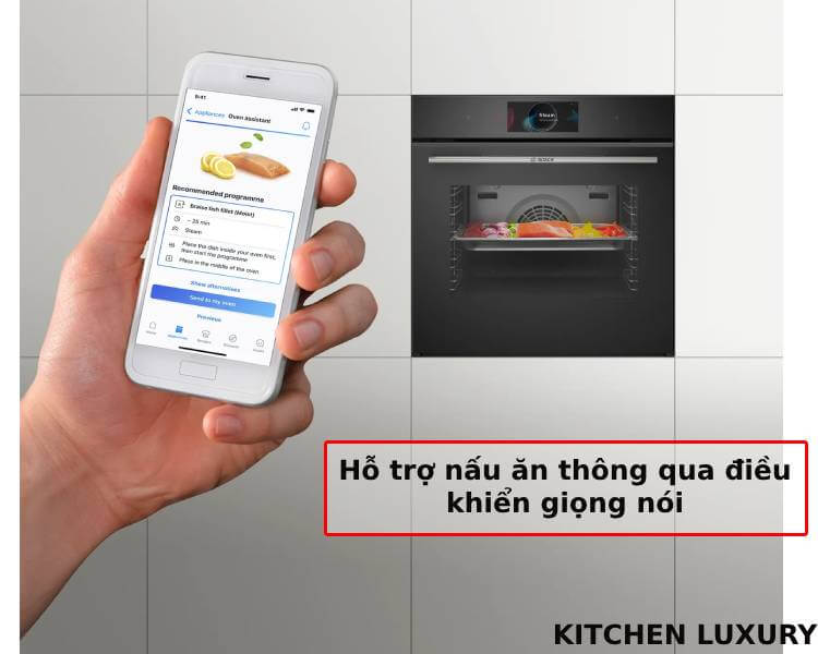 Nấu ăn kết hợp điều khiển bằng giọng nói của lò nướng Bosch