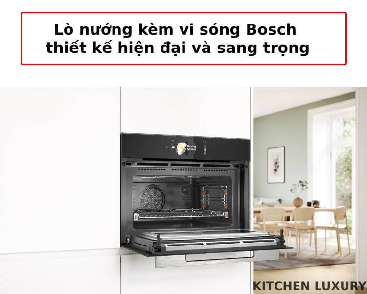 Thiết kế hiện đại của lò nướng kèm vi sóng bosch CMG778NB1