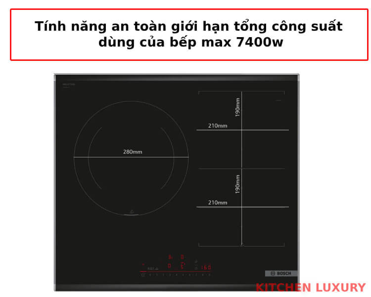 Tính năng an toàn giới hạn bếp từ Bosch PXJ675HC1E