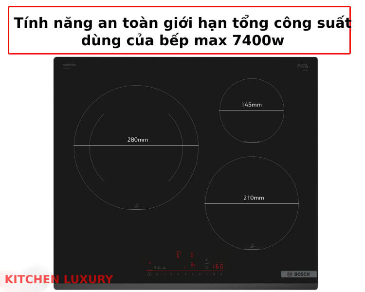 Tính năng an toàn giới hạn bếp từ Bosch PIJ631HC1E