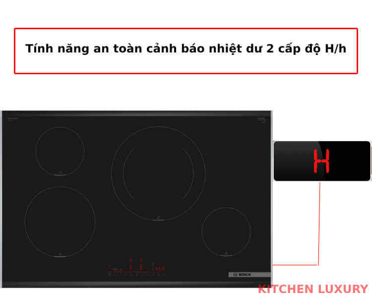 Cảnh báo nhiệt dư bếp từ Bosch PIE875HC1E