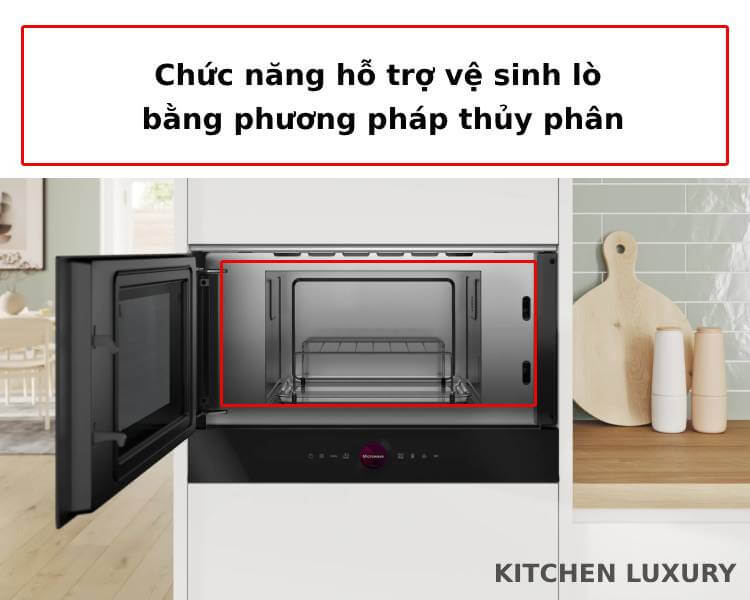 Chức năng hỗ trợ vệ sinh thủy phân của lò vi sóng Bosch BEL7321B1