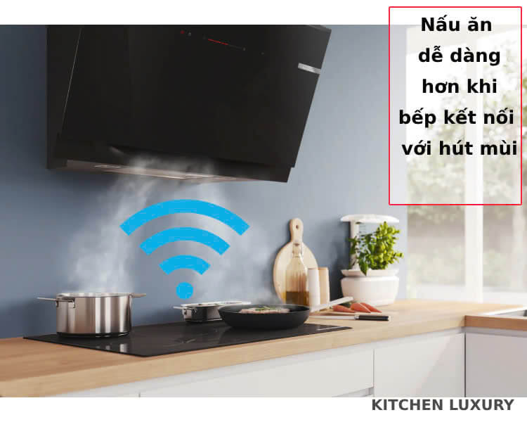 Chức năng kết nối bếp từ Bosch với máy hút mùi