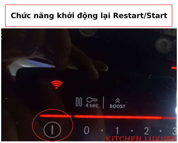 Chức năng khởi động lại Restart bếp từ Bosch