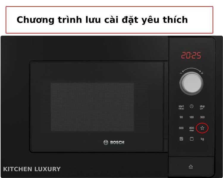 Chương trình lưu cài đặt yêu thích của lò vi sóng Bosch