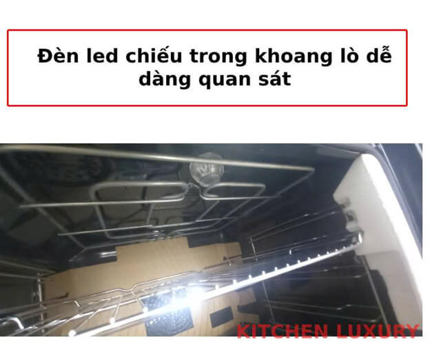 Đèn Led được trang bị trong khoang lò hấp Bosch