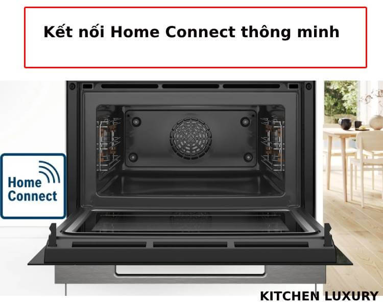 Kết nối home Connect thông minh của lò nướng kèm vi sóng Bosch CMG7241B1