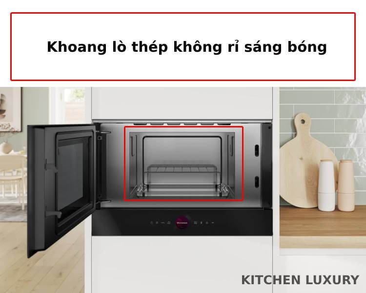 Khoang thép không rỉ của lò vi sóng Bosch BEL7321B1