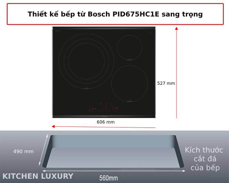 Thiết kế bếp từ Bosch PID675HC1E sang trọng