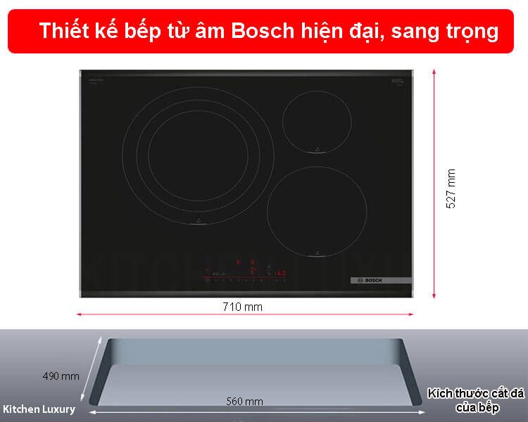 Thiết kế bếp từ Bosch PID775HC1E