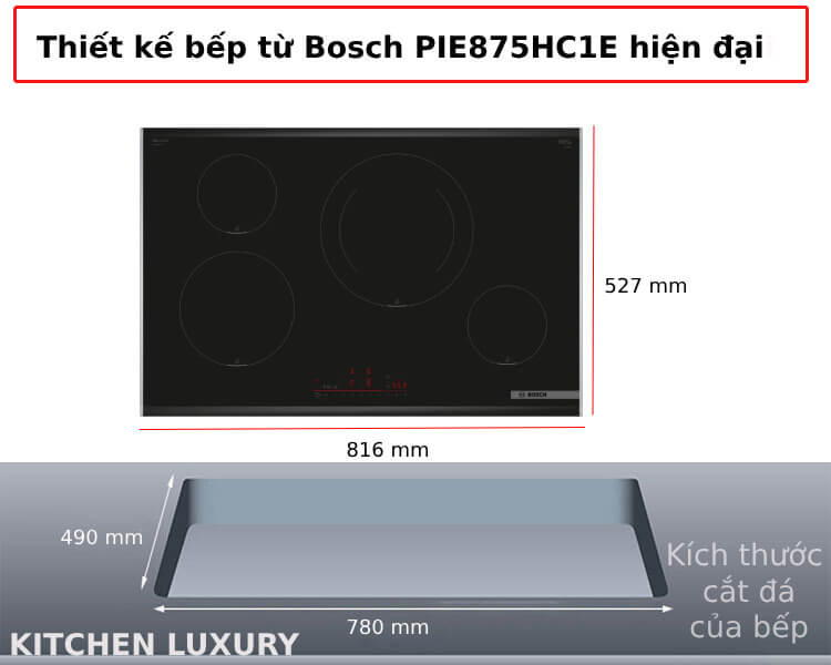 Thiết kế bếp từ Bosch PIE875HC1E