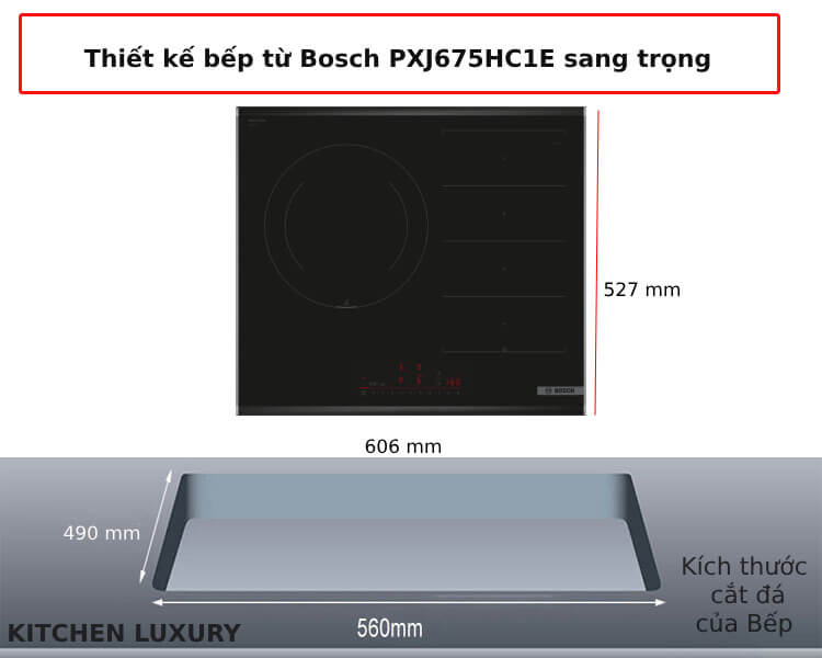 Thiết kế bếp từ Bosch PXJ675HC1E