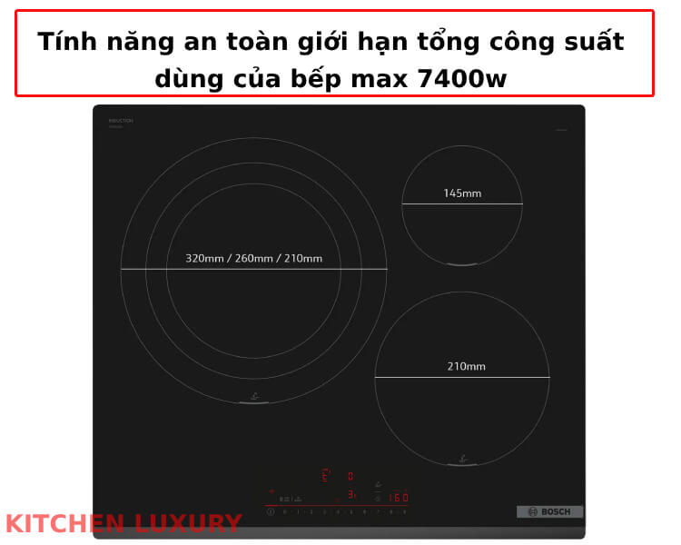 Tính năng an toàn giới hạn bếp từ Bosch PID631HC1E