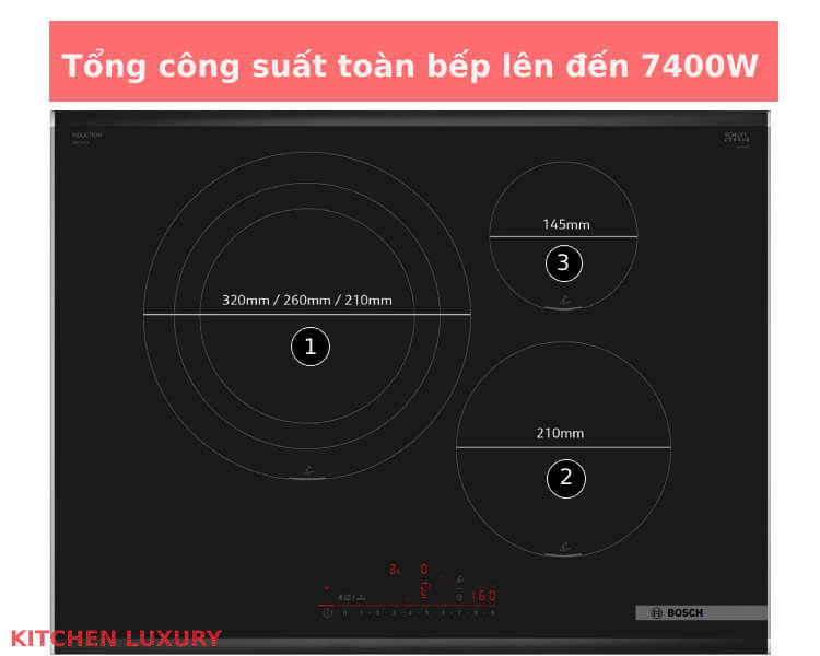 tổng công suất của bếp từ Bosch PID775HC1E