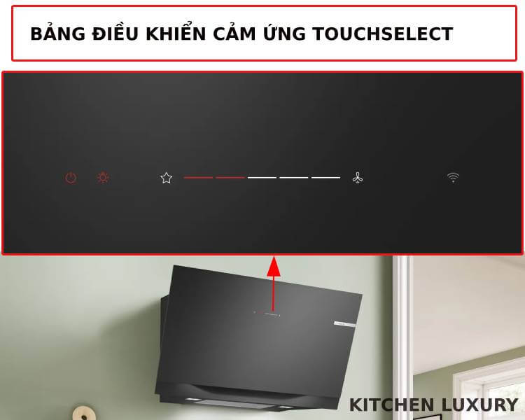 Bảng điều khiển máy hút mùi Bosch DWK91LT60