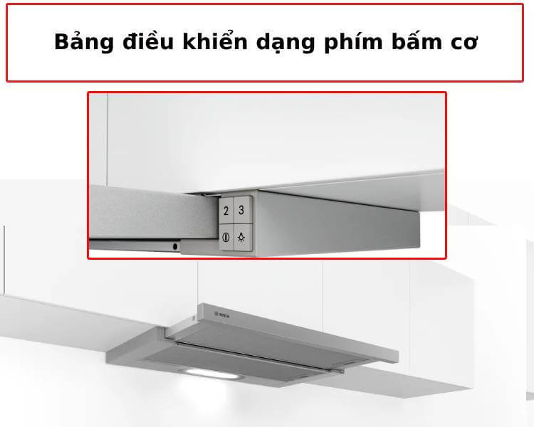 Bảng điều khiển dạng phím bấm cơ máy hút mùi Bosch DFT93AC50