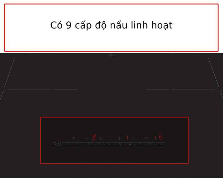 9 mức công suất nấu bếp từ PMI82566VN