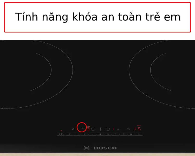 Tính năng khóa an toàn trẻ em bếp từ PPI82566VN 