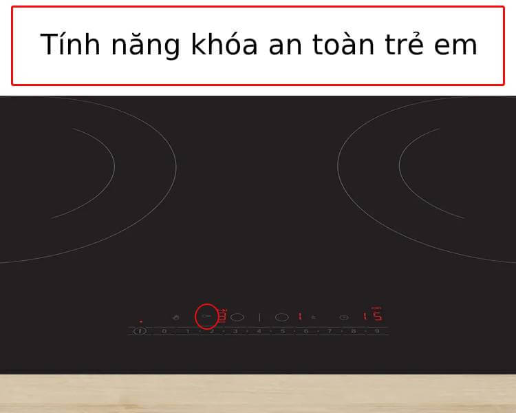 Tính năng khóa an toàn bếp từ PMI8256EVN