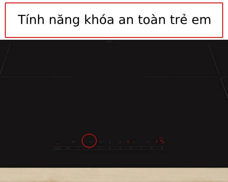 Tính năng khóa an toàn bếp từ PMI82566VN