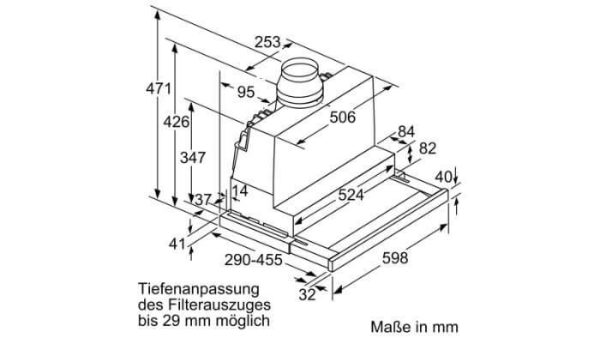 Kích thước máy hút mùi Bosch DFS067K51
